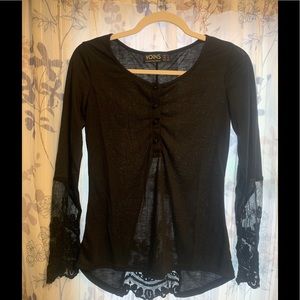 NWT YOINS Black Lace Top